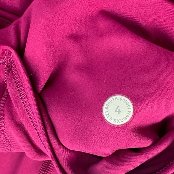 Lululemon Fast and Free High Rise Crop Leggings Nulux 23” Wild Berry Pink Size 4 - Picture 10 of 10